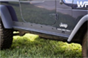 Jeep Wrangler Rocker Panel Guards - Rugged Ridge - Heavy Duty - Black - `97-`06